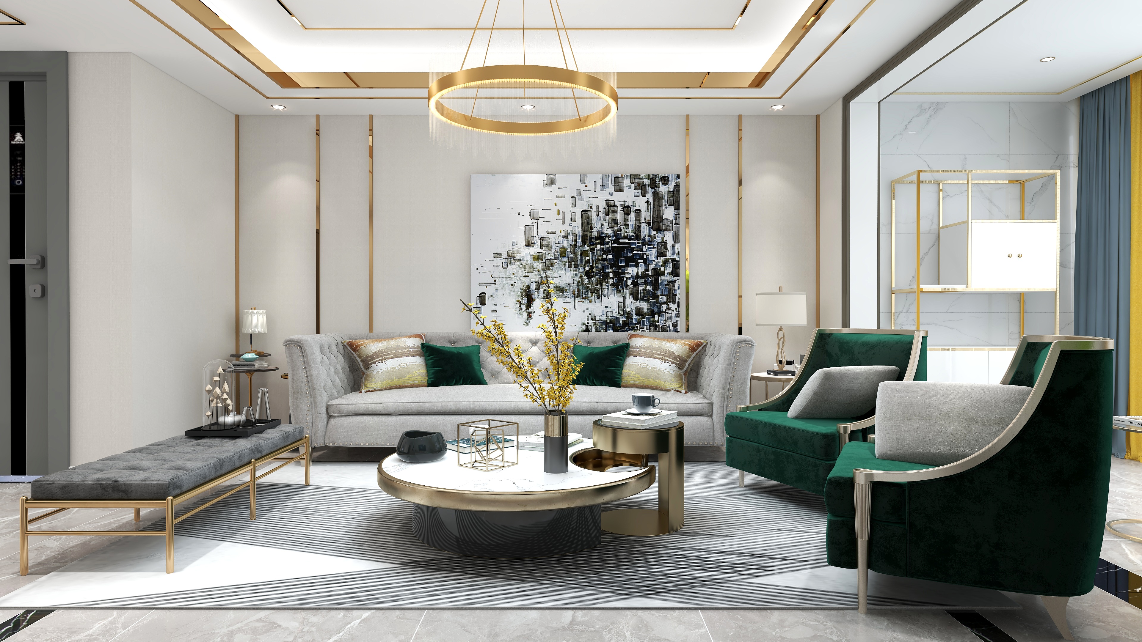 蜗牛yma_-墙布-轻奢-全屋样板间-装修设计方案