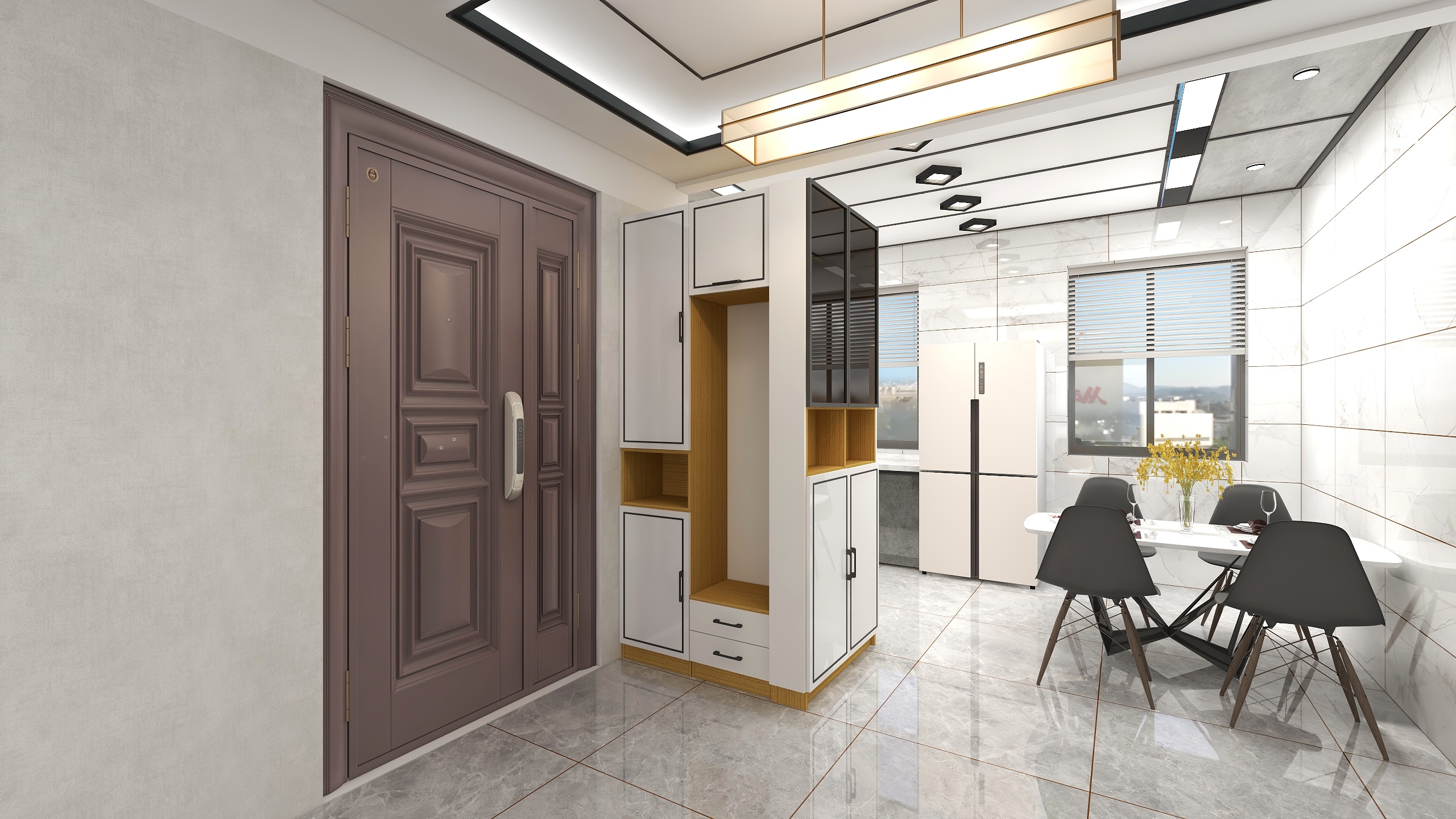 科贝尔全屋定制家居-金府苐-135全屋效果图客厅-5k-装修设计方案