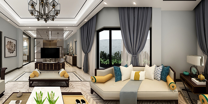 陆莹莹-汉居雅苑73号楼-中式风格-装修设计方案