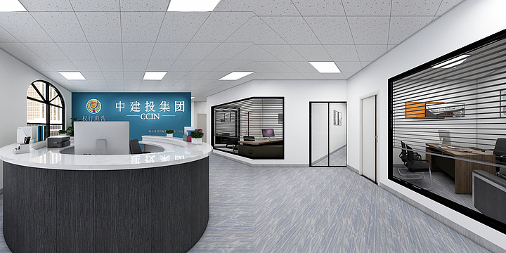 广安何强-办公室效果图-装修设计方案