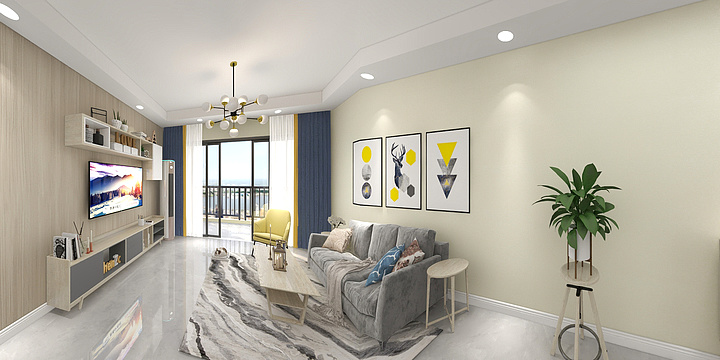 全案设计张教官-熙珑山5栋C座E户型北欧小清新-装修设计方案