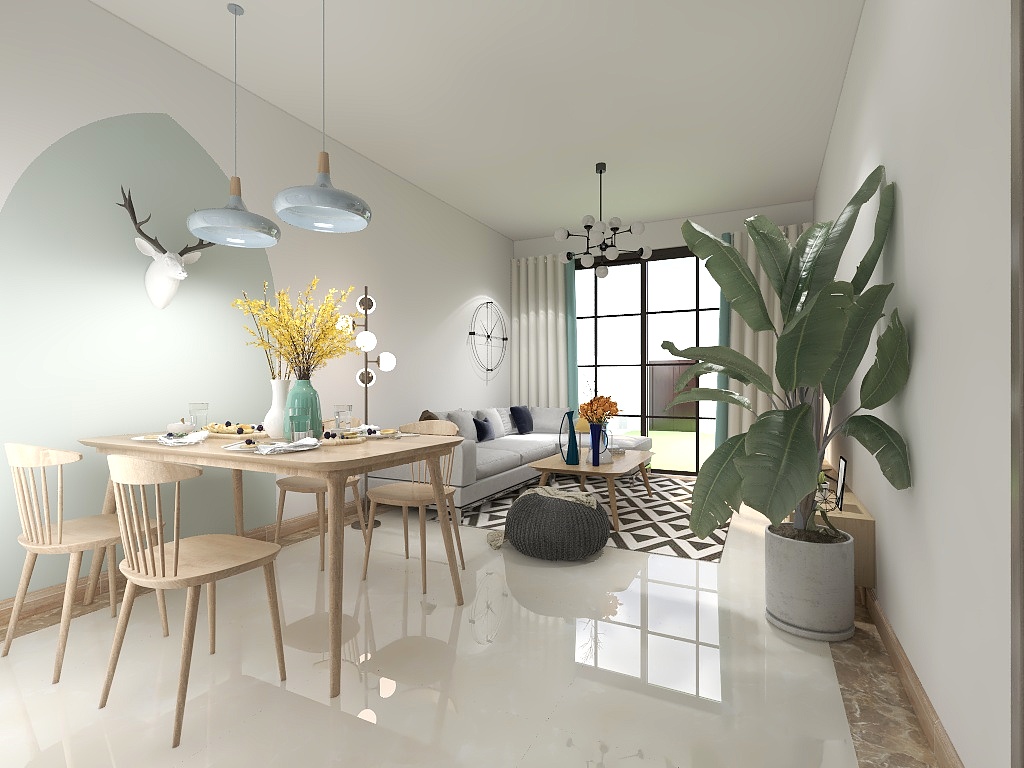 龙天-齐瓦颂二居北欧3-105-装修设计方案