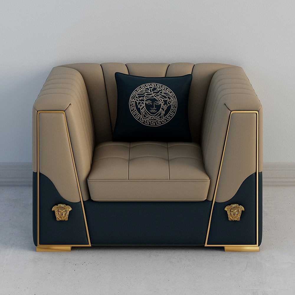 品家匠-轻奢单人沙发-QS230A3D模型