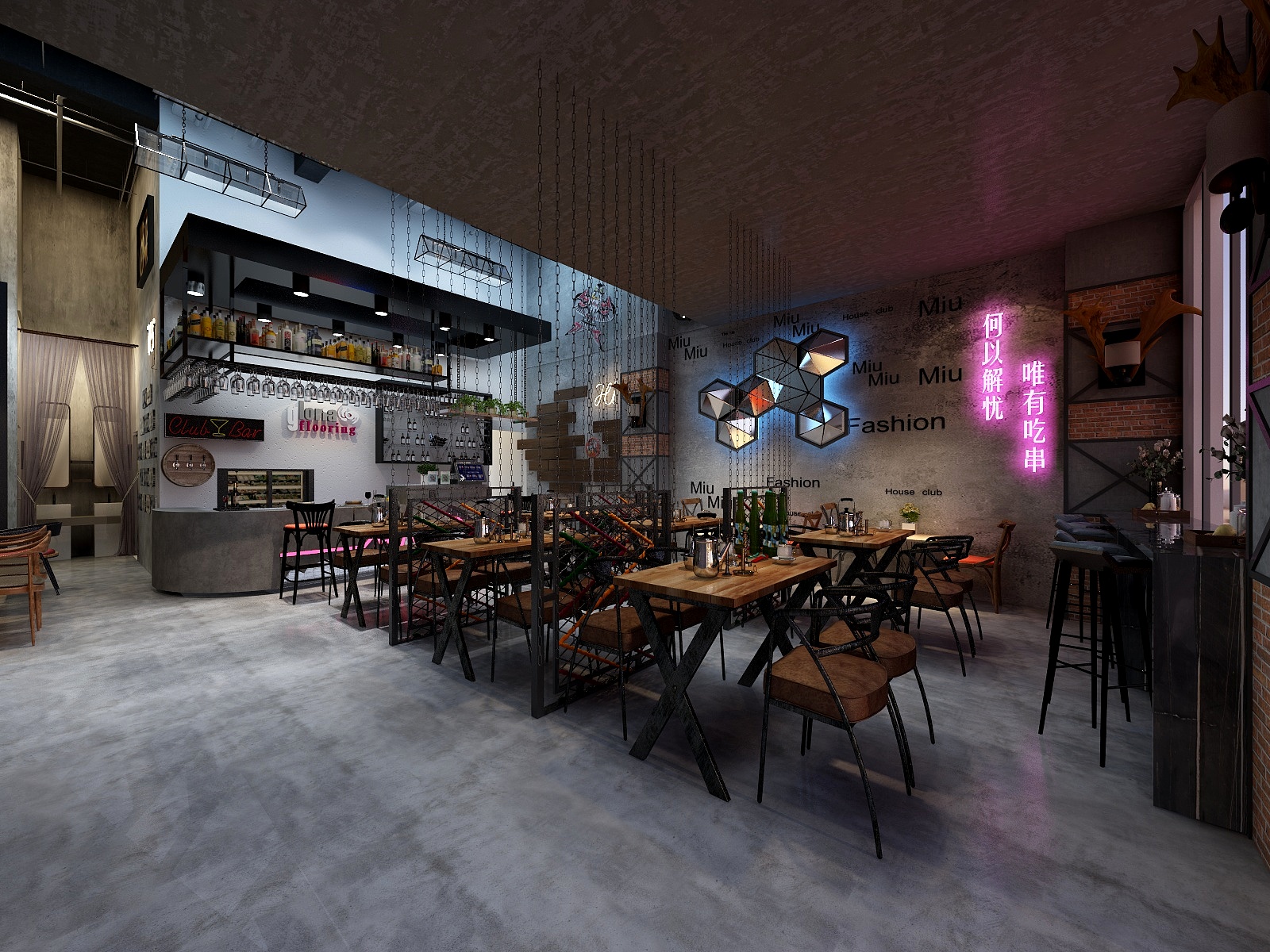 泉州鼎峰装饰-象山烧烤吧效果图-装修设计方案