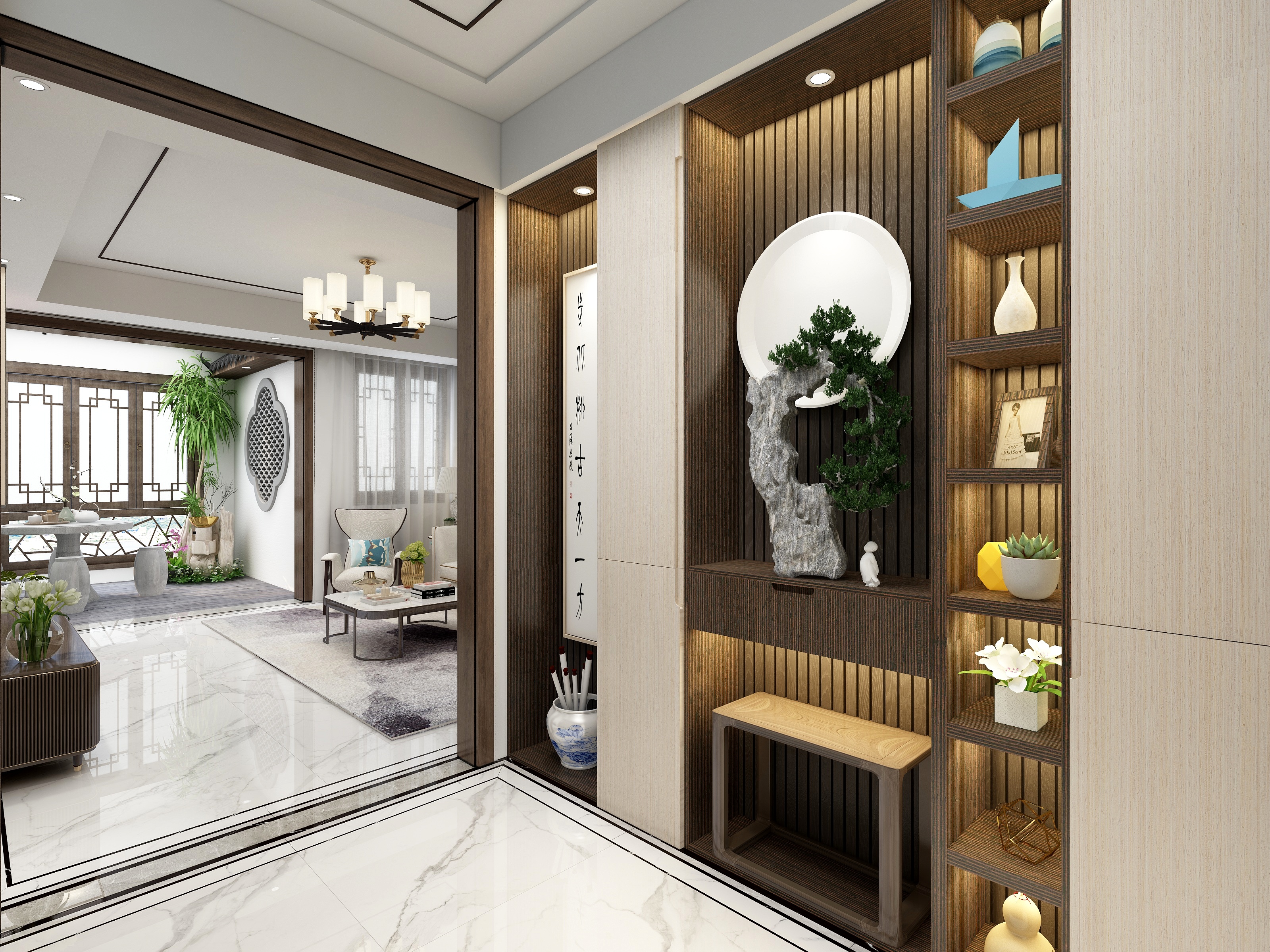 周洋丨空间设计-夏山如碧丨周洋作品丨儒雅中式-装修设计方案