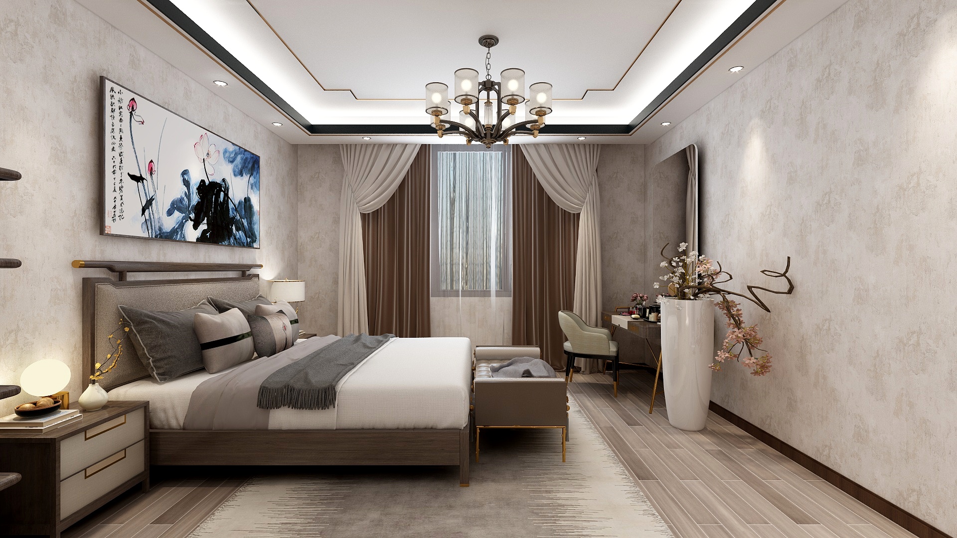 筑家装饰公司-153平-新中式-五室-装修设计方案