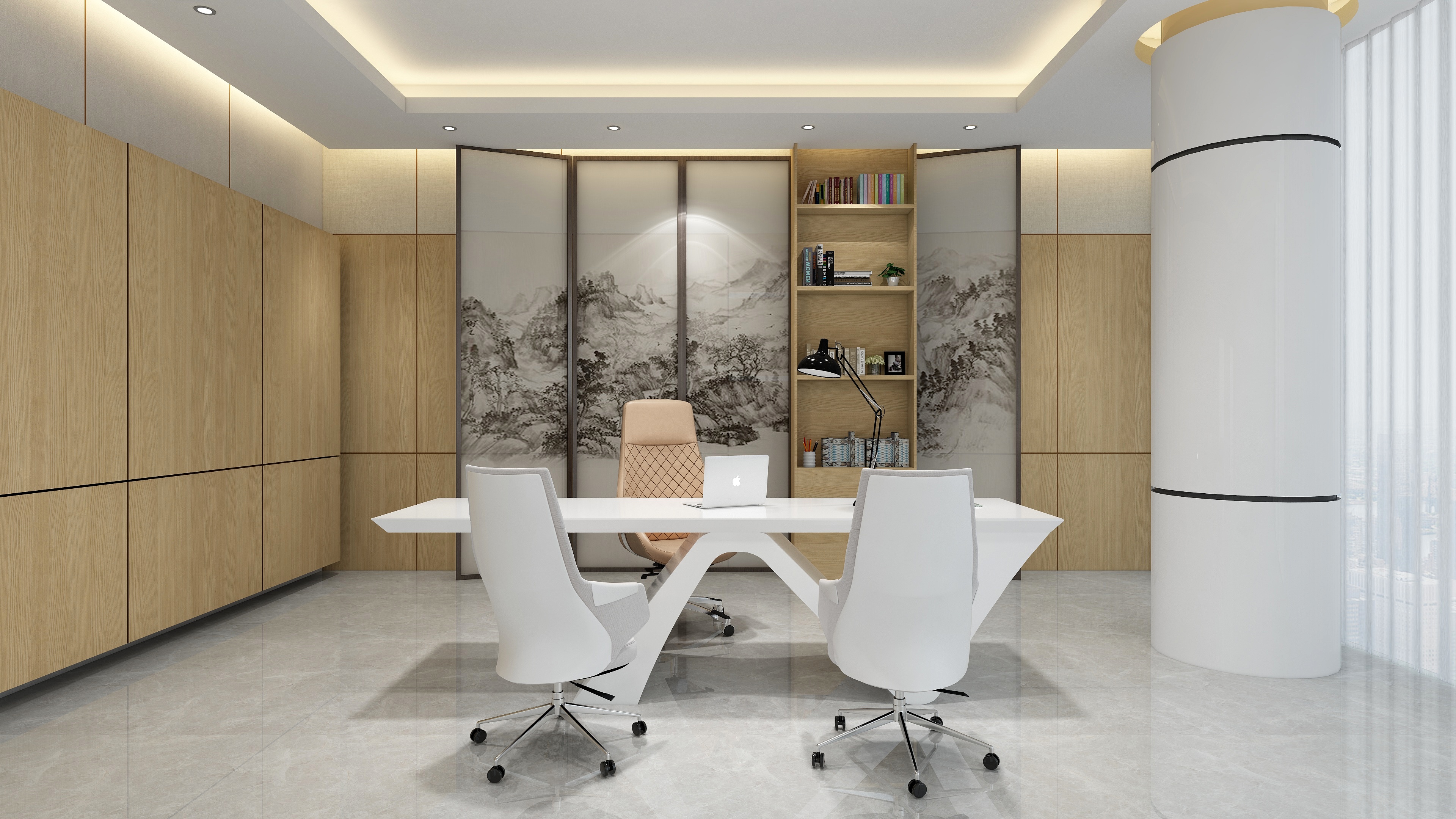 杨可__-【新作】副总办公室|办公空间设计-装修设计方案