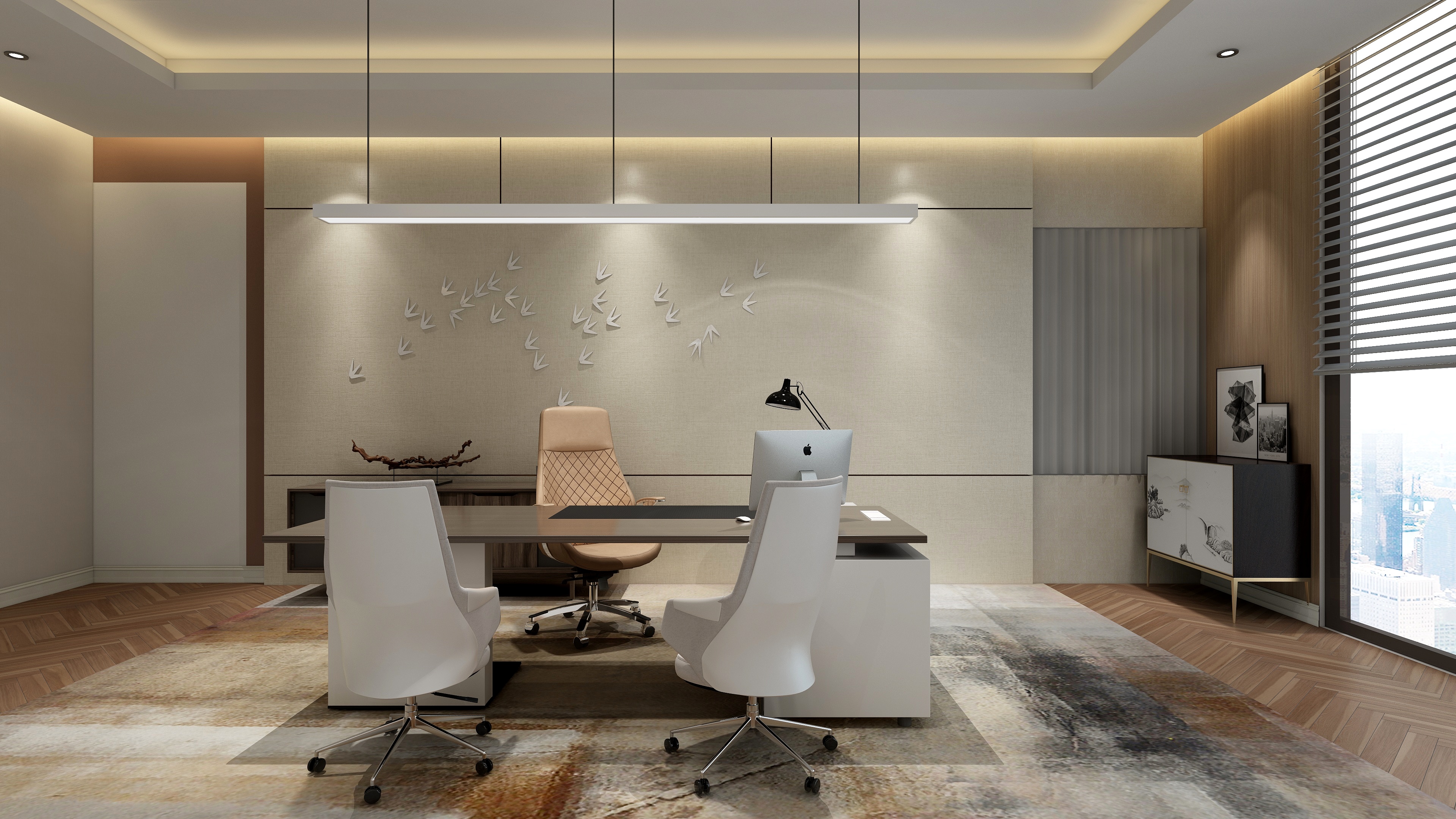 杨可__-【新作】董事长办公室|办公空间设计-装修设计方案