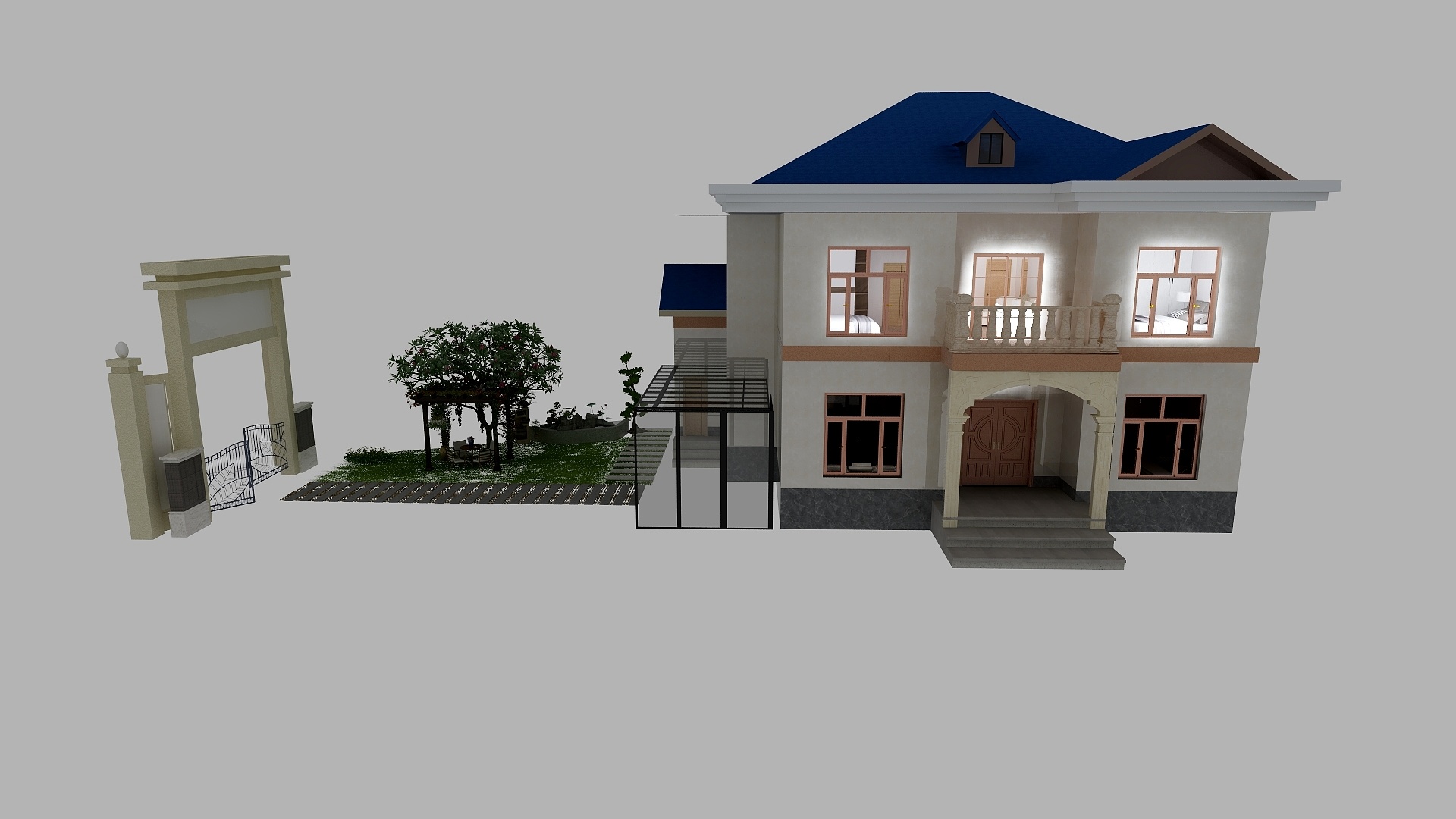 雨兰苗木花卉雄仔-286平方确认1号带地下室345平方-装修设计方案