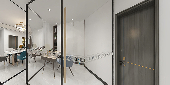 戴金鑫-香堤澜湾4-402室效果图（志阔-铜色线条-装修设计方案