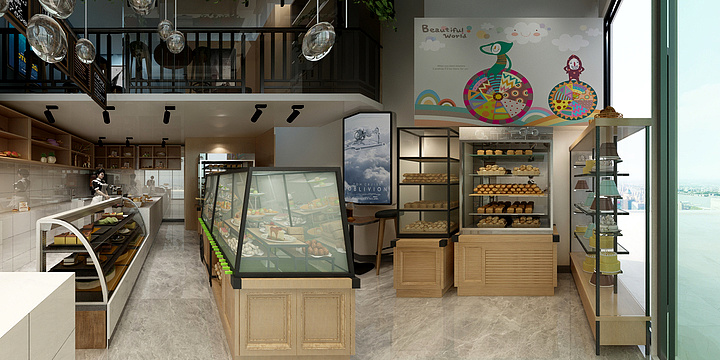 景程居舍装饰设计-财富中心面包店-副本-装修设计方案