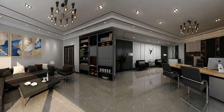 周君13991616860-孙总办公室-效果图-装修设计方案
