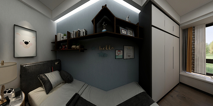 360效果图空间概念-瓯越D1维风A样板房-装修设计方案