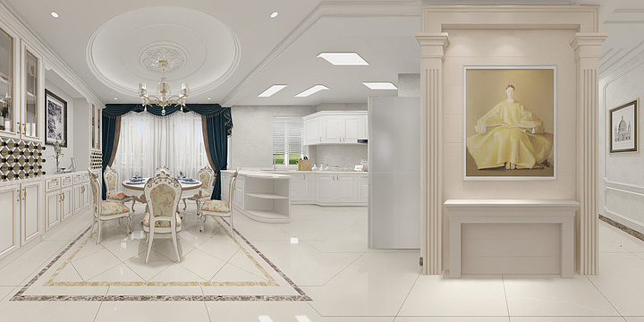 几何设计7277-保利温泉新城7栋-23楼欧式-装修设计方案