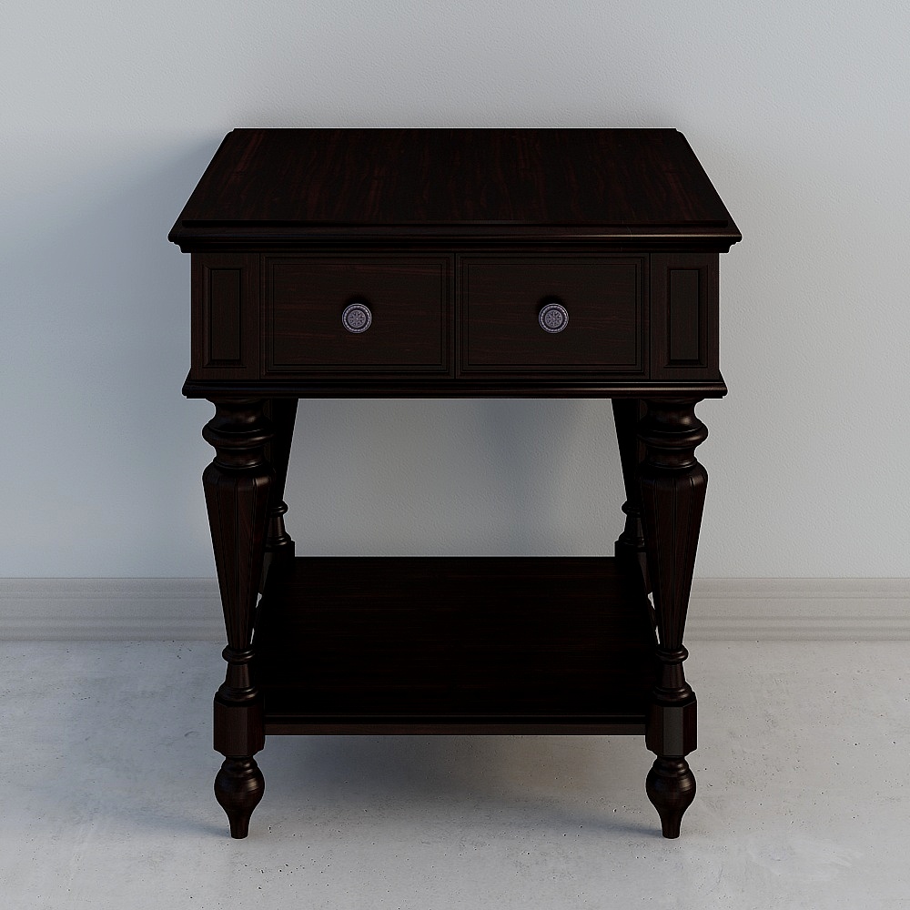 雅居格家具 美式乡村 曼哈顿系列 角几 黑胡桃色 M4602M005 620*620*680mm