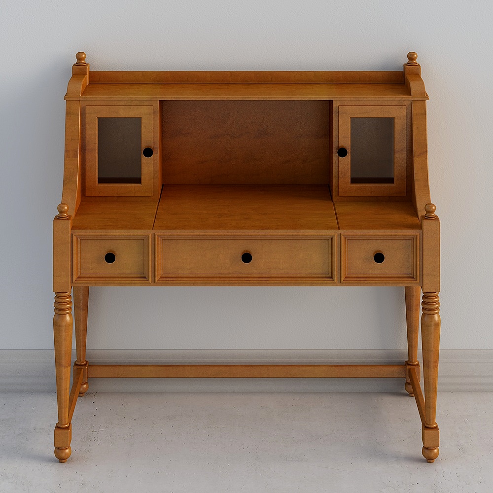 雅居格家具 美式乡村 格蕾系列 梳妆台 暖棕色 M0521M006 1220*550*1200mm3D模型