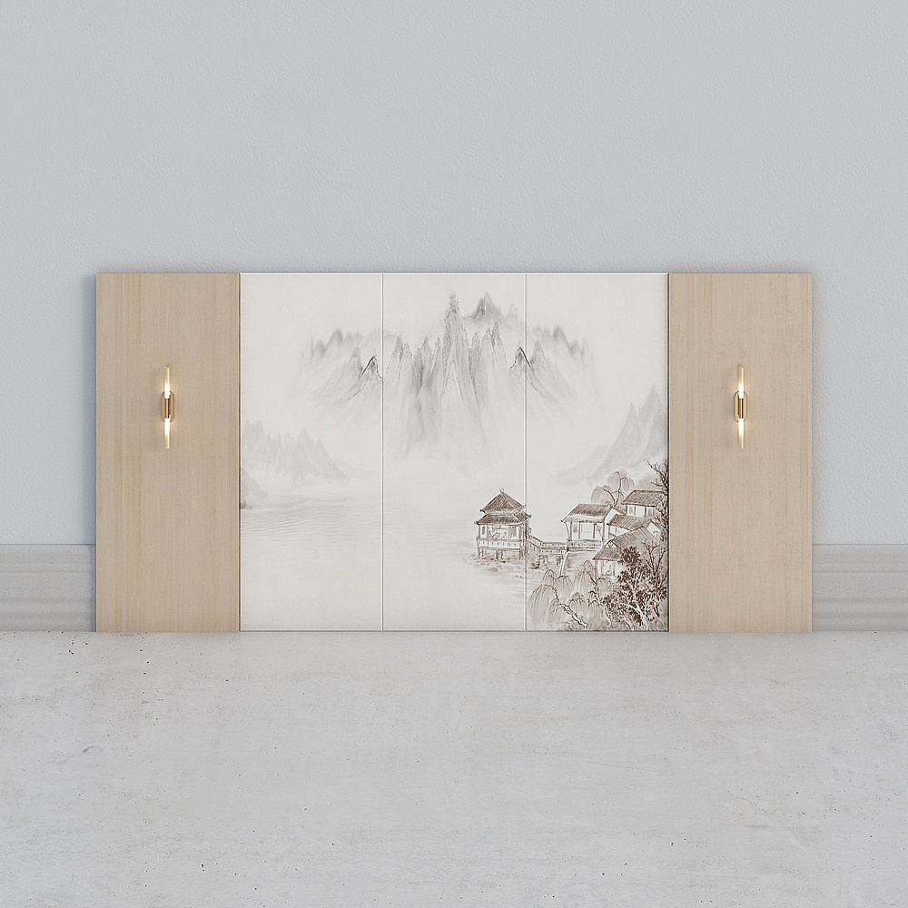 中式背景3D模型