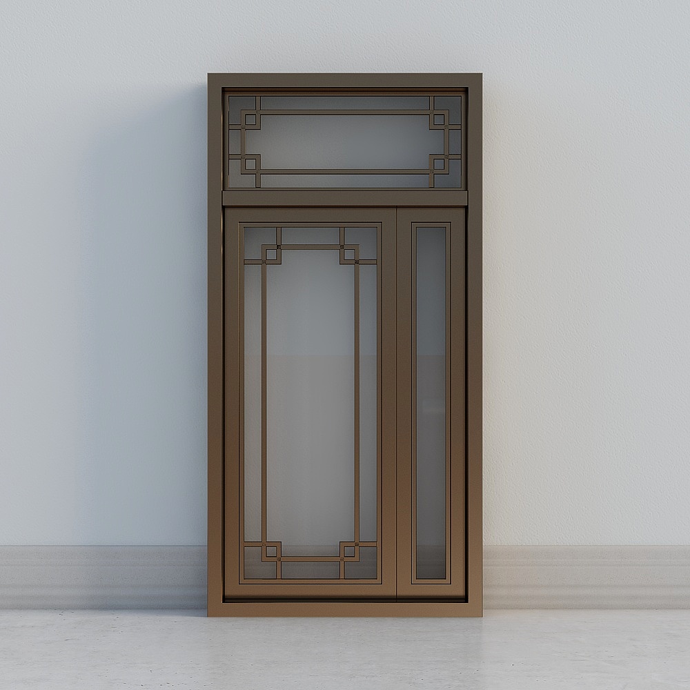 中式子母门3D模型