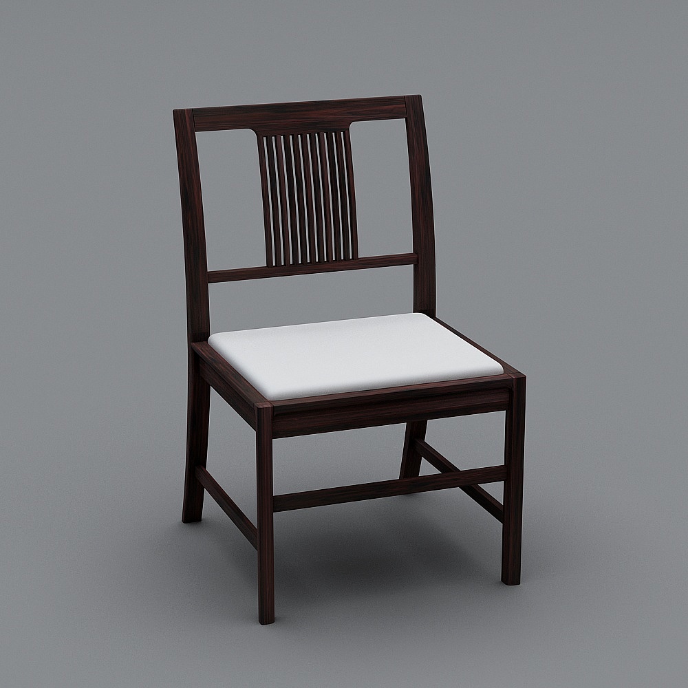 敲棋-餐椅(无扶手)-餐椅A3D模型