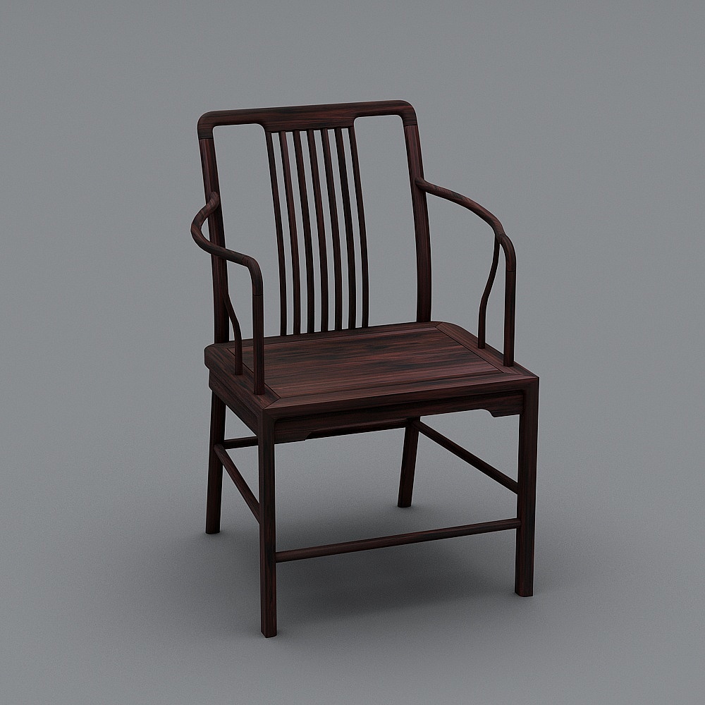 云深餐椅（有扶手）3D模型