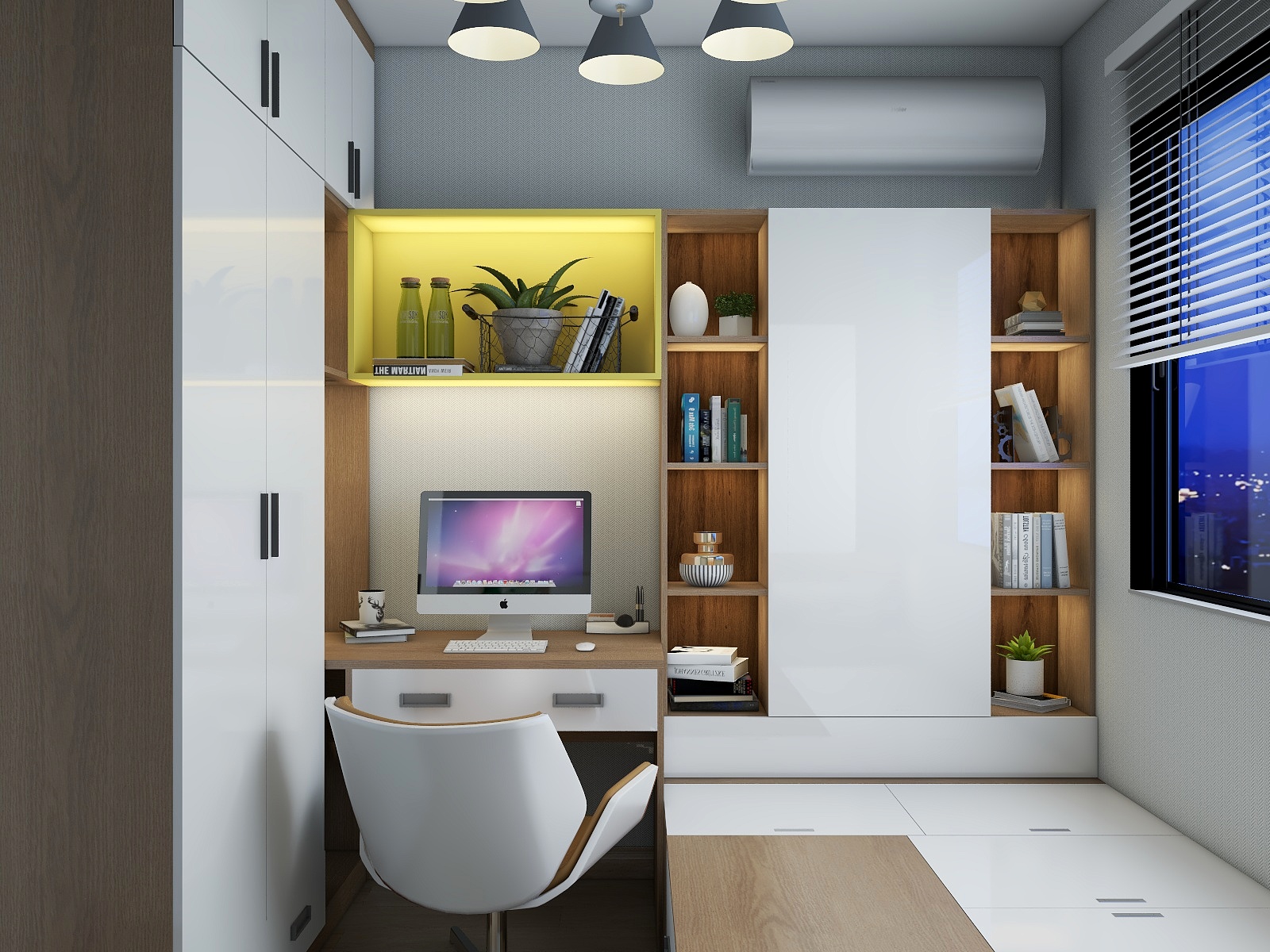 DaBai设计-容州港九城书房+榻榻米-装修设计方案