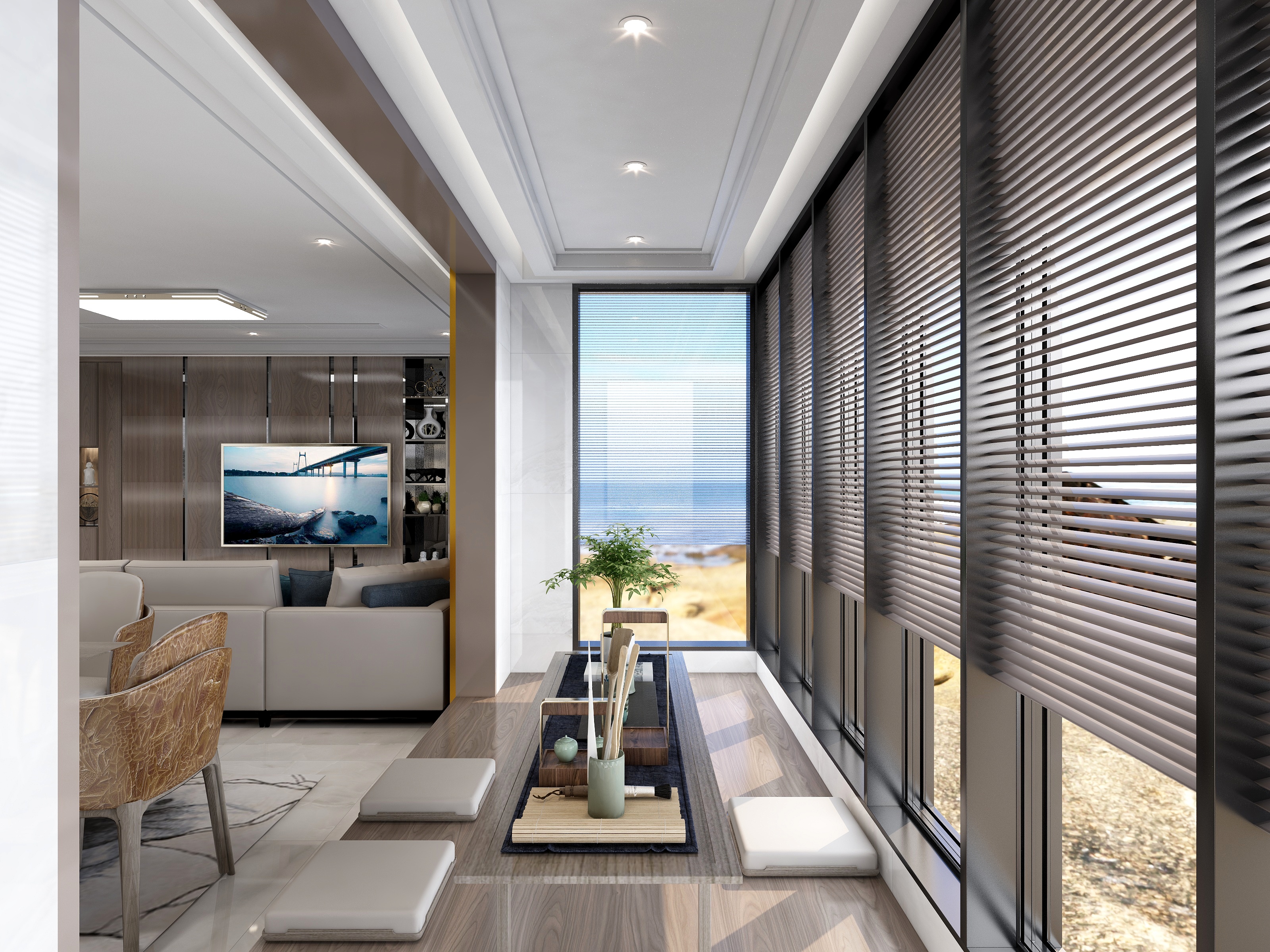 刘坤全-138新中式四居室装修效果图