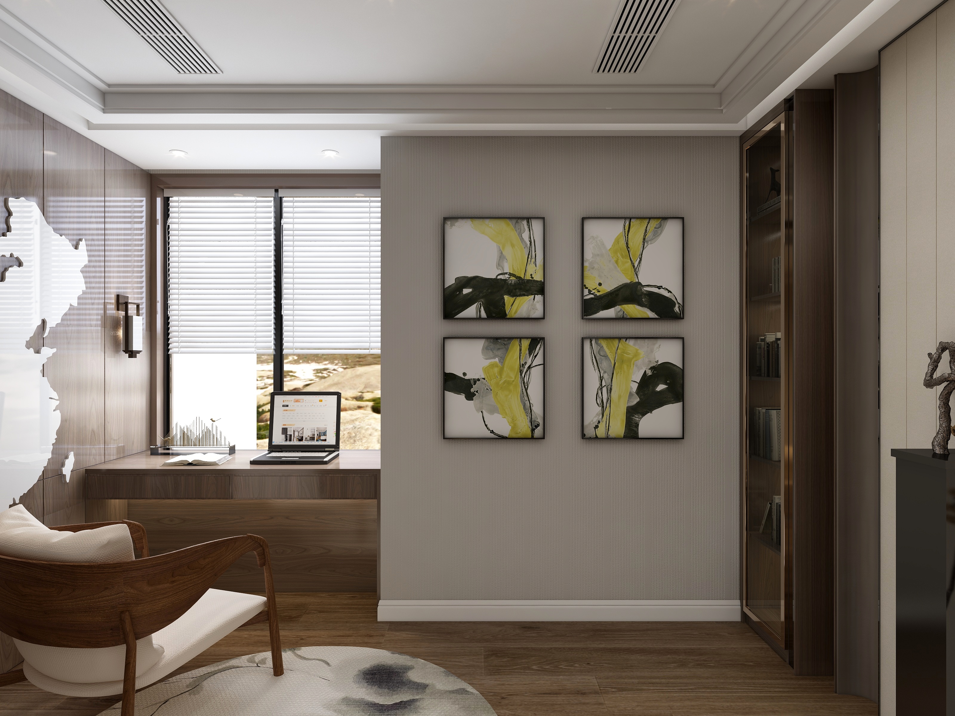 刘坤全-138新中式四居室装修效果图