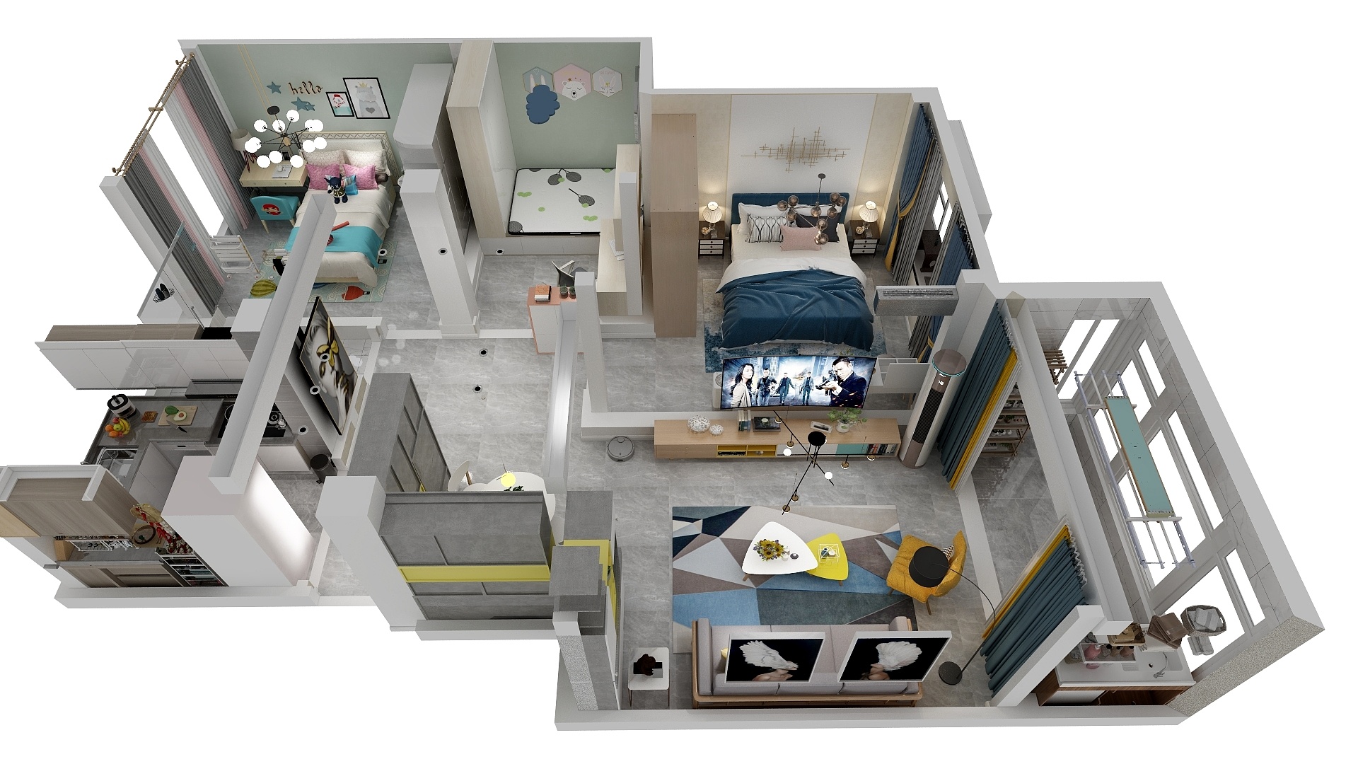 爱米室内设计-翠竹苑-15#楼603现代风样板间-装修设计方案