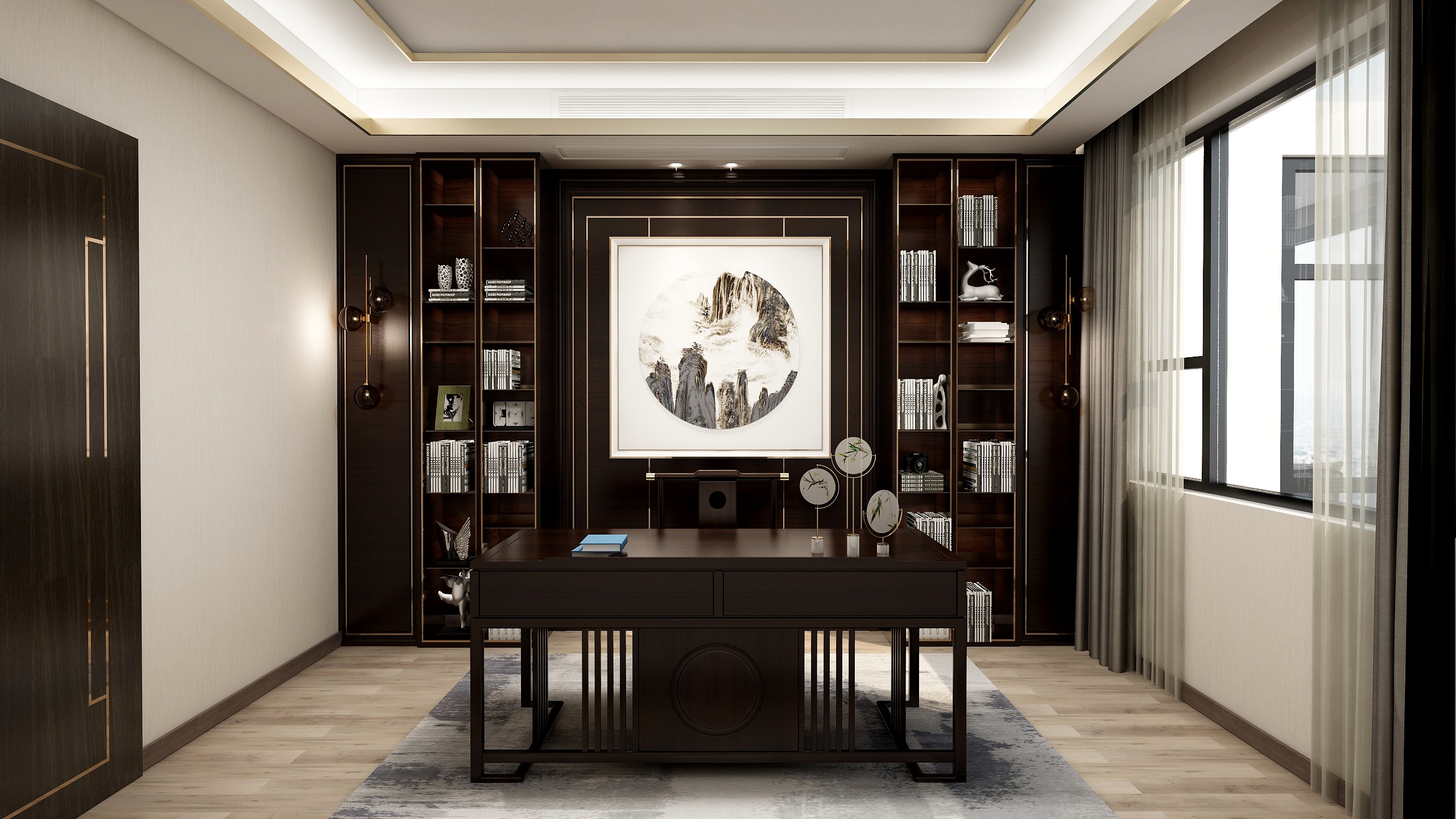 淘宝搜友诺设计-180方新中式-心海装修效果图