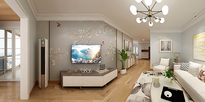 笔画装饰-保利玫瑰郡彭女士雅居-装修设计方案