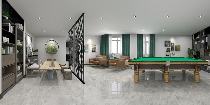 J全案设计-展厅休闲区-装修设计方案