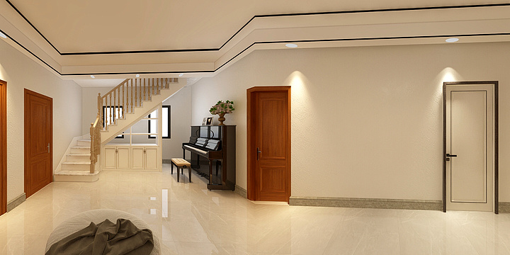 红光全屋定制小陈-丁家铺一层效果图-装修设计方案