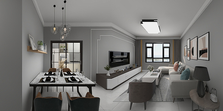 福临家园-现代-装修设计方案