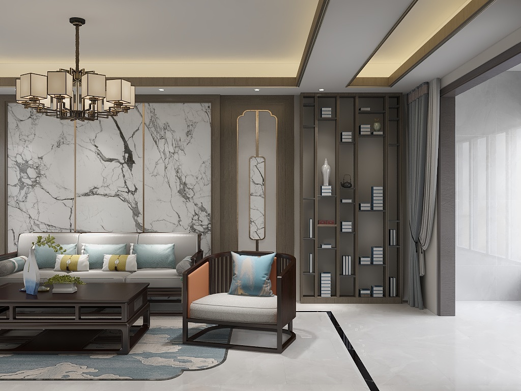 ML-Design-浮来春130平新中式装修效果图