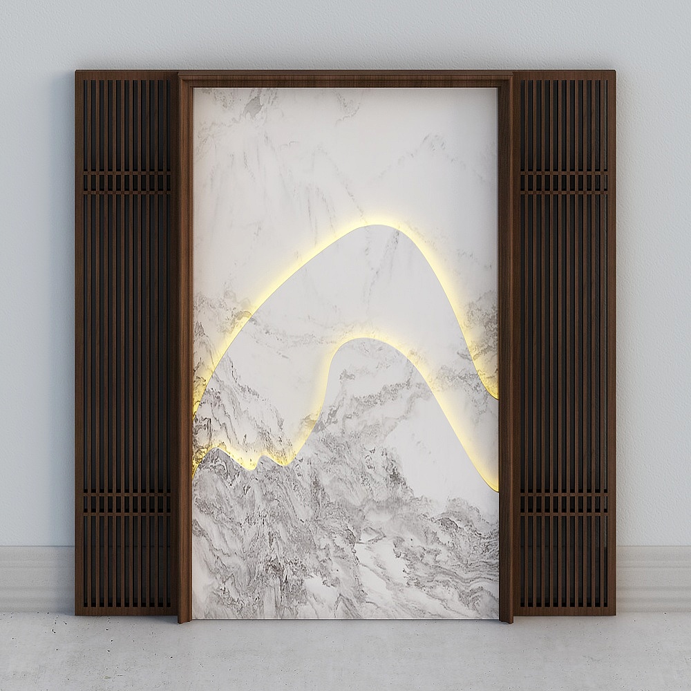 背景墙13D模型