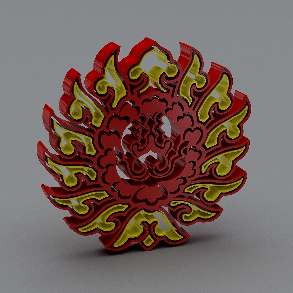 横幅标语-2333D模型