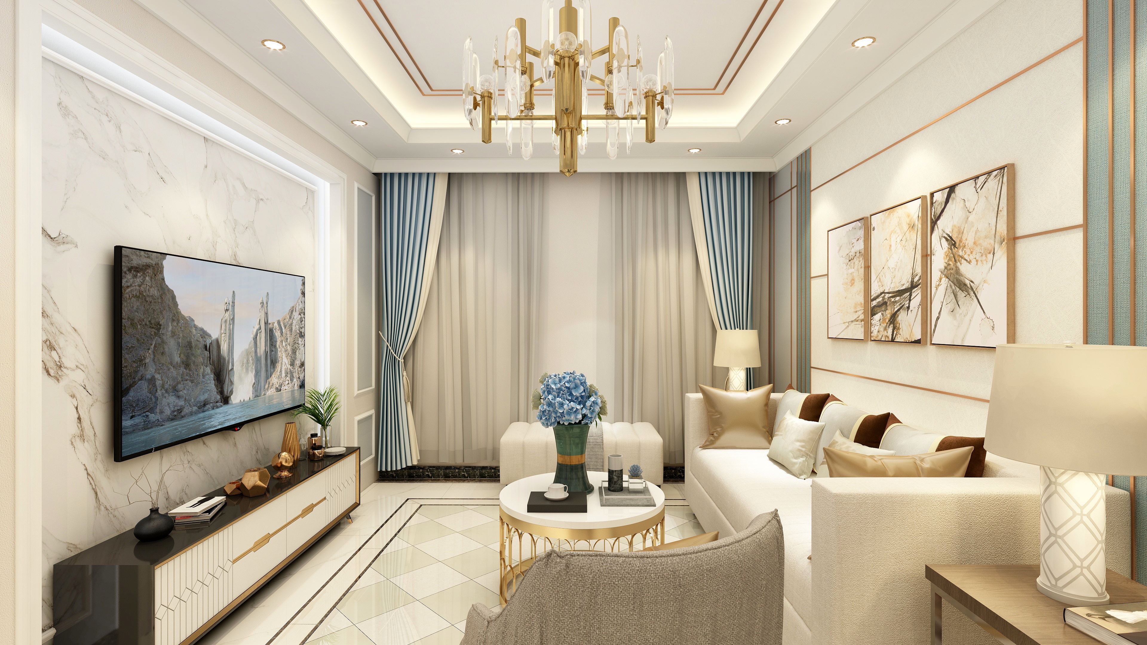 尖尖_拔尖-客餐厅-装修设计方案