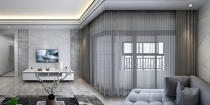 广东鼎艺装饰设计-天誉花城17栋02户型（现代黑白灰）-装修设计方案