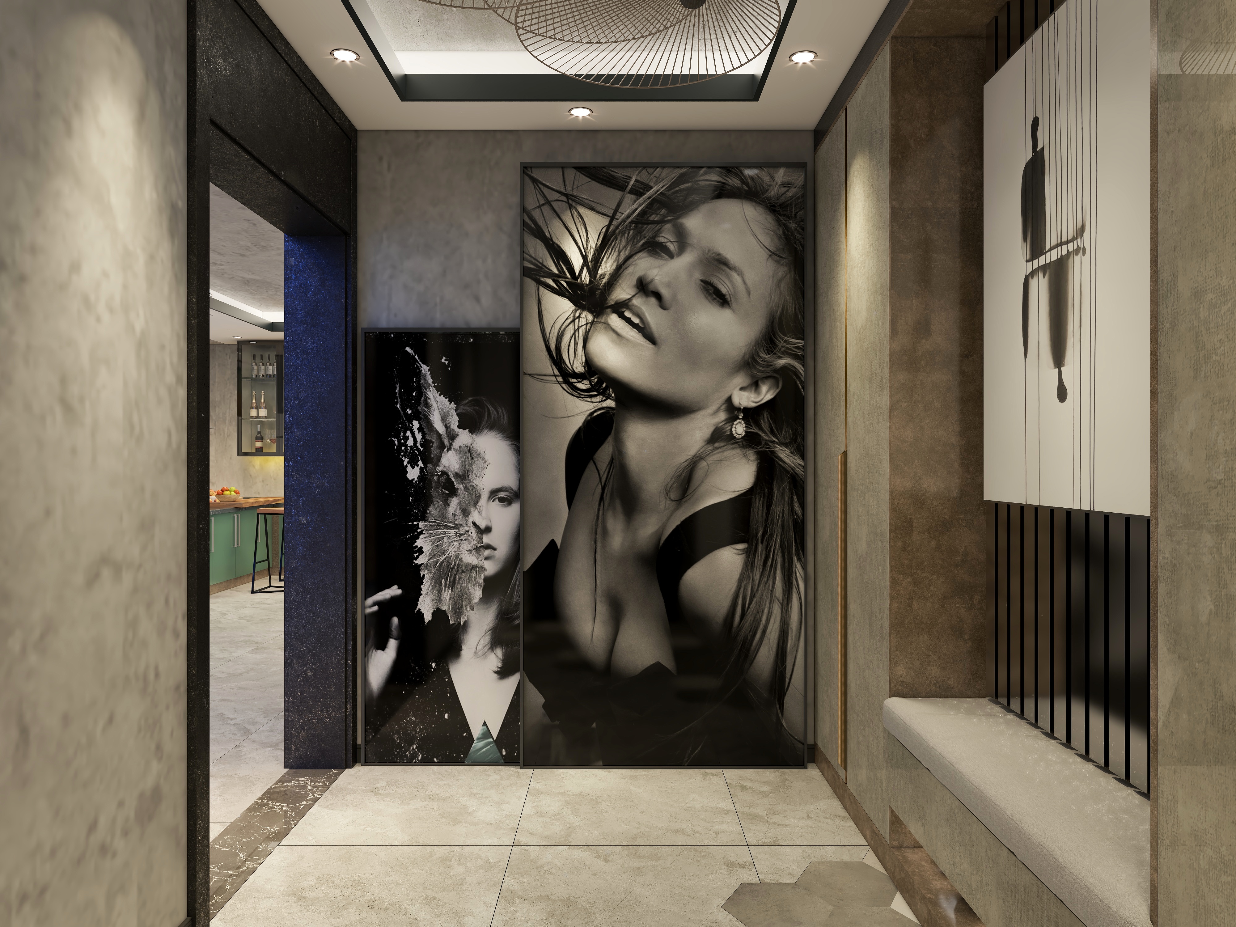 至简名设一张齐周-121平工业风三居室装修效果图