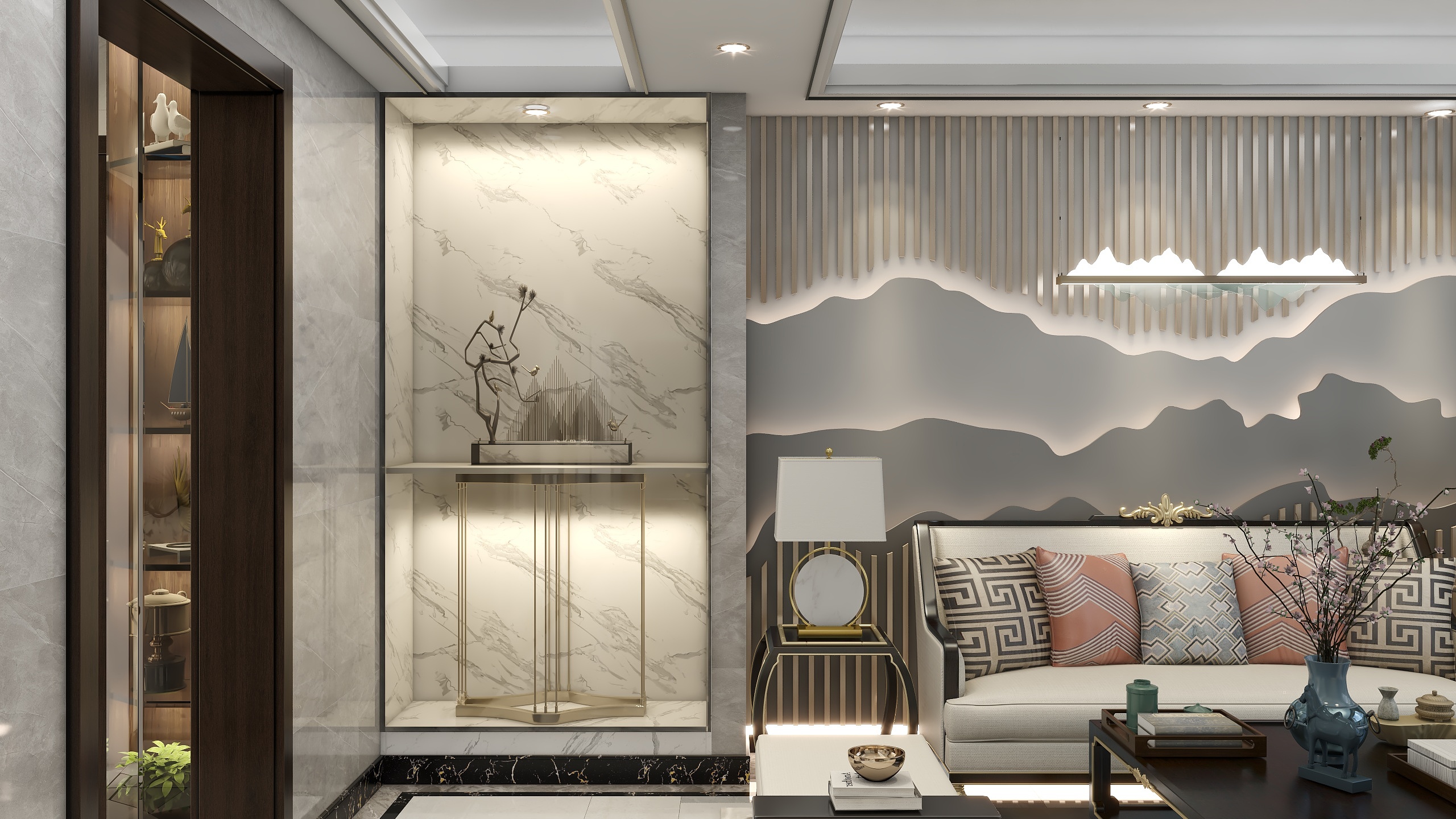 黎锦秀-109平米户型-新中式装修效果图