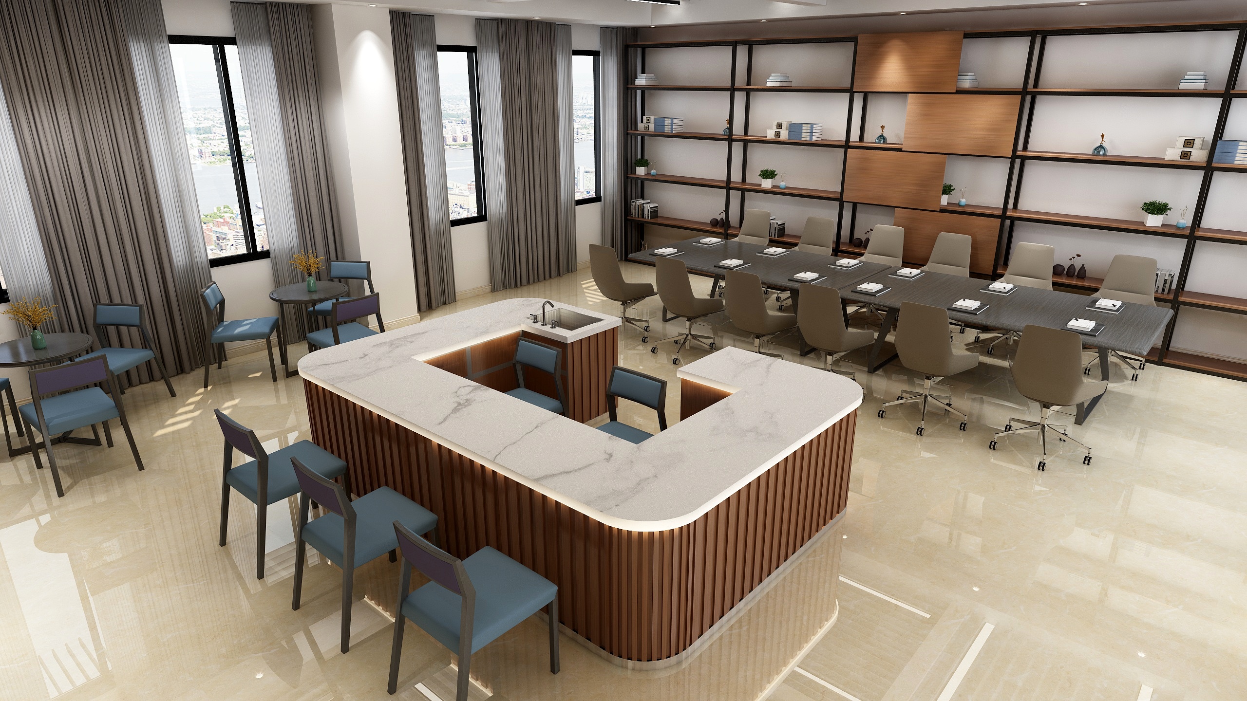 室内设计师啊豪-中式服务接待中心-装修设计方案