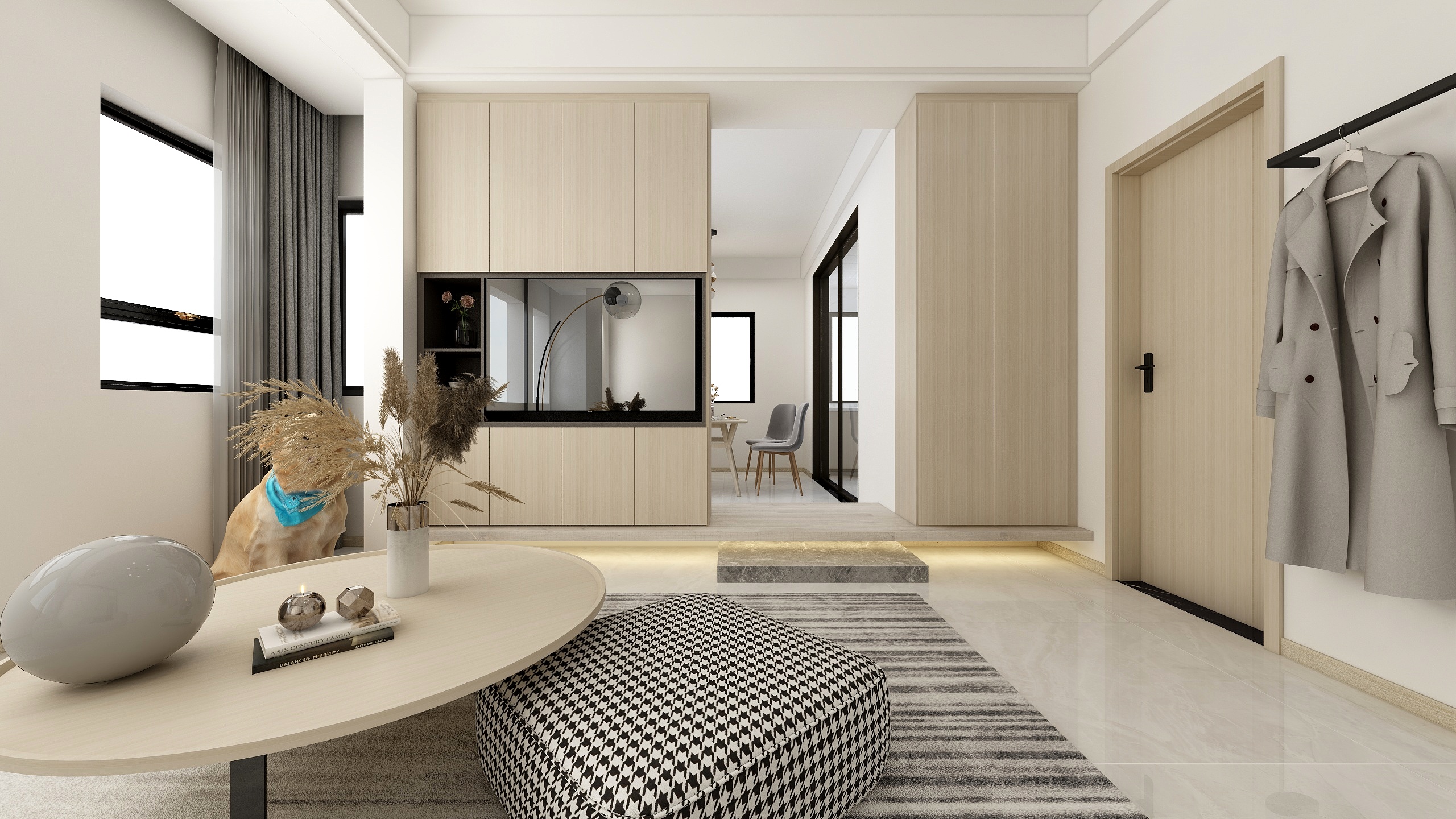 金孔雀设计一杨子健-『麻雀』88两房原木现代极简-装修设计方案