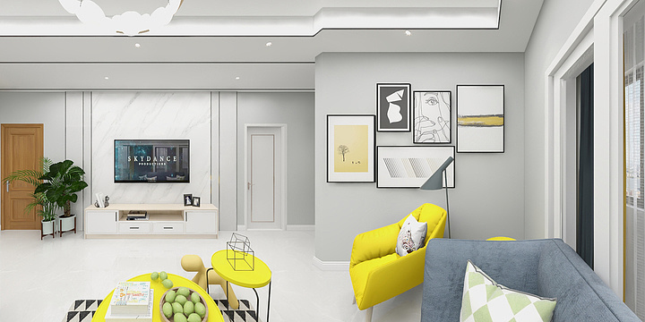 落叶x-瑞和园89.50㎡B户型3室2厅1卫-装修设计方案