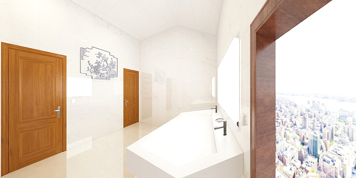 偉嘉工作室-邮缘综合大楼三楼公共卫生间-装修设计方案