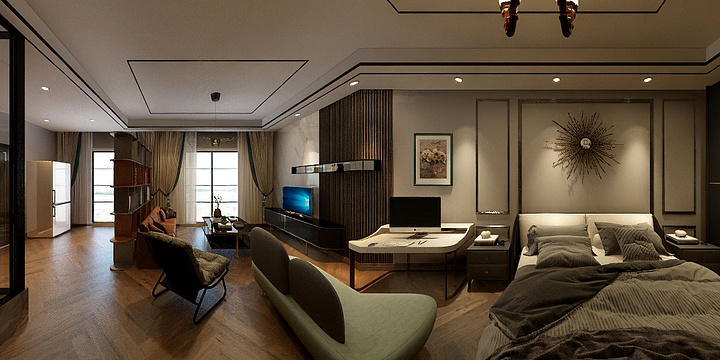 鲍朝辉-移民广场-后现代-装修设计方案