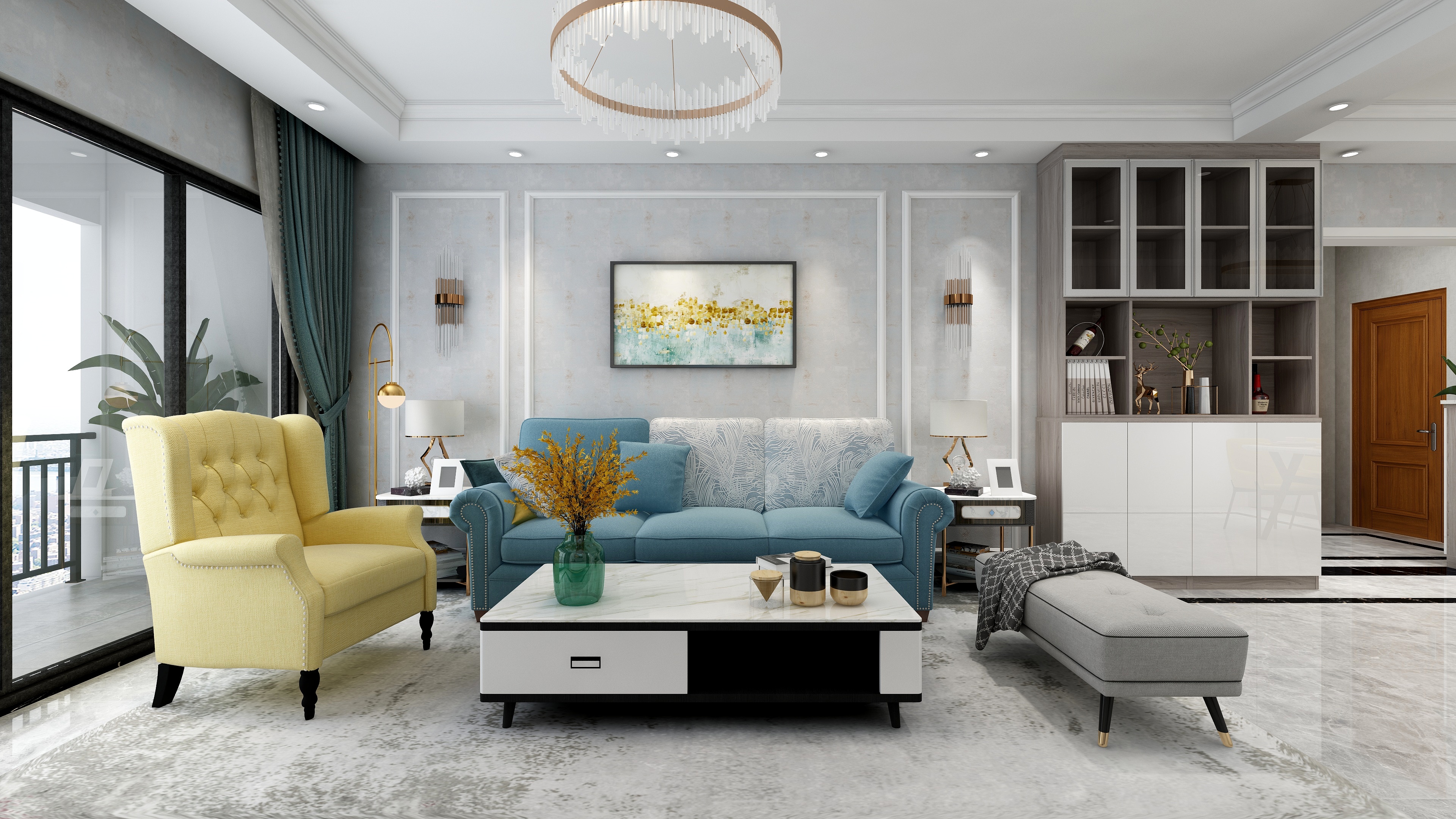 百创云魔方VR系统-110㎡美式轻奢风-装修设计方案