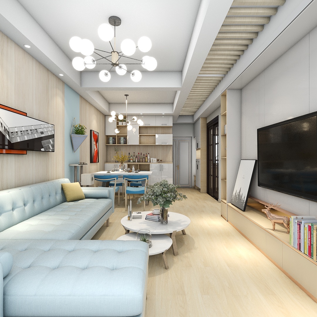 室内设计师yls-德信海德公园83.00㎡A2’3室2厅1卫1厨-装修设计方案