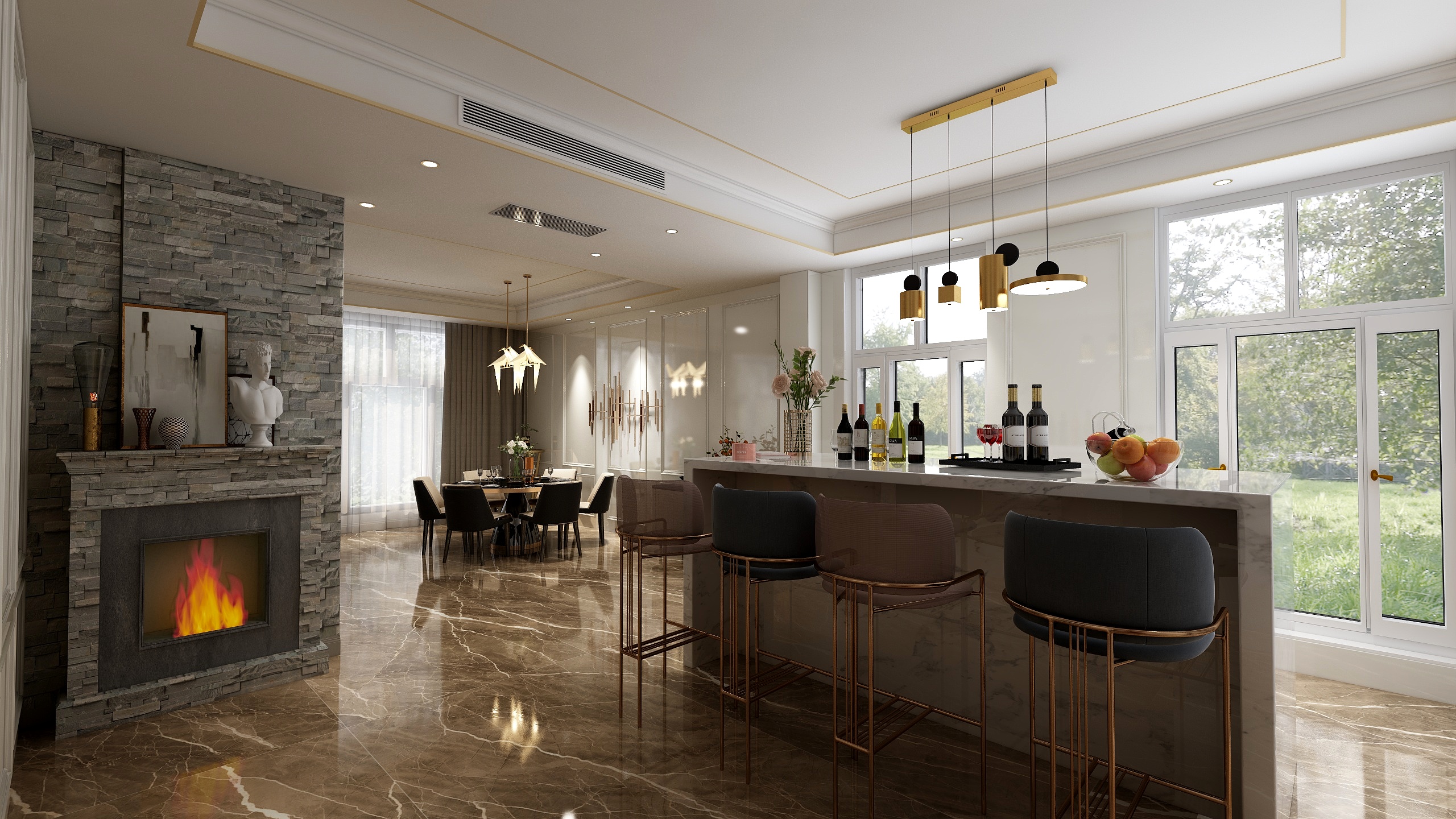 小小北设计-别墅一层-装修设计方案