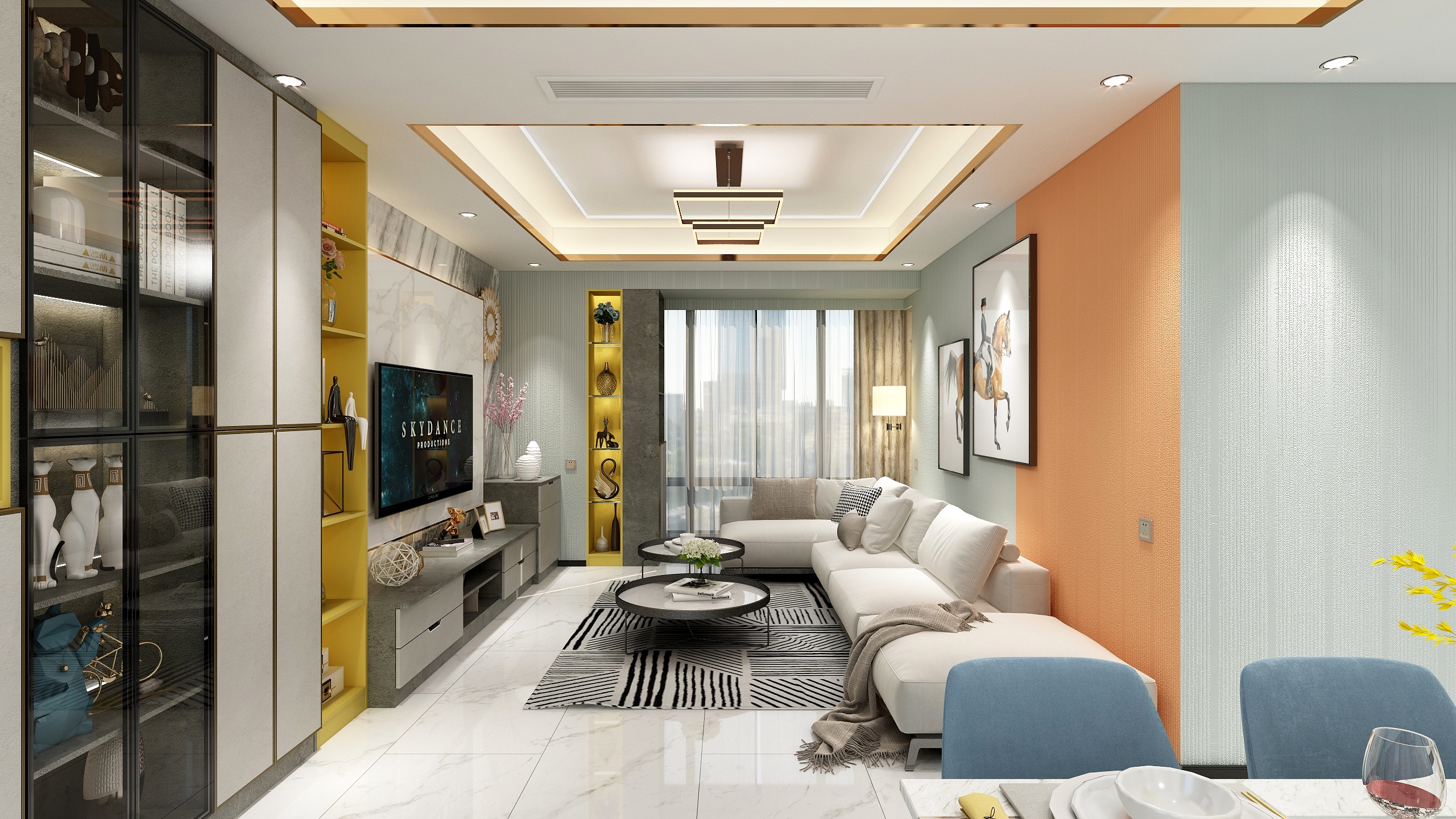 设计师-陈万钢-113方现代三居装修效果图