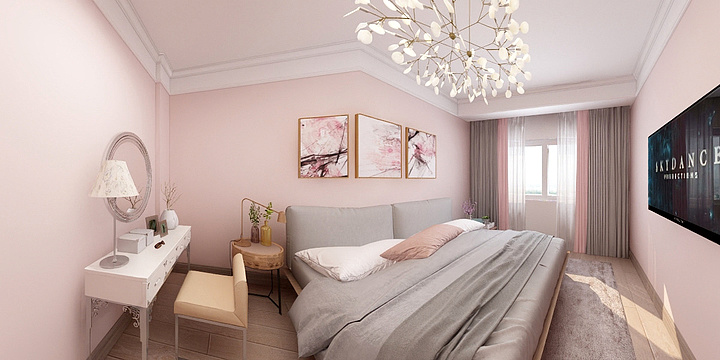 壹玥设计表现-德信海德公园83.00㎡A2’3室2厅1卫1厨-装修设计方案